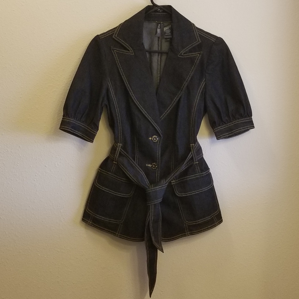 Bisou Bisou Belted Short Sleeve Jacket Sz. S